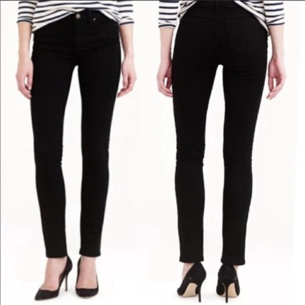 J CREW Reid Slim Straight Jeans Stretch Black Denim Jeans Size 26